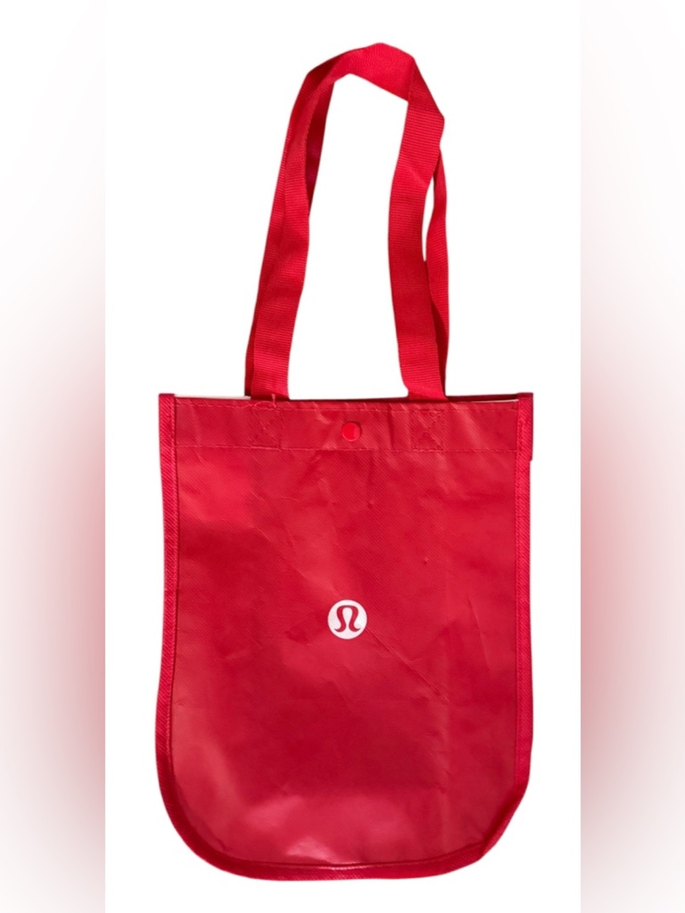 Lululemon Small Reusable Gift Bag Shopping Tote Book Bag Snap Close  9”x12”